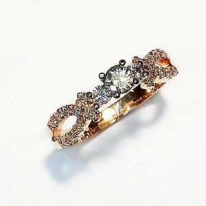 9ct Rose gold moissanite ring