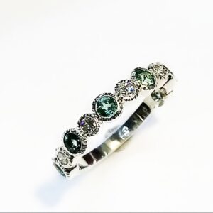 Silver topaz and diamond ring