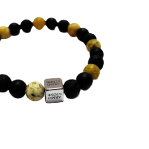 Black lava, onyx, Green jasper