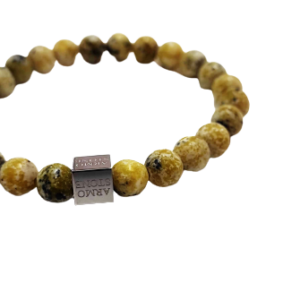 Silver hematite stone, yellow jasper