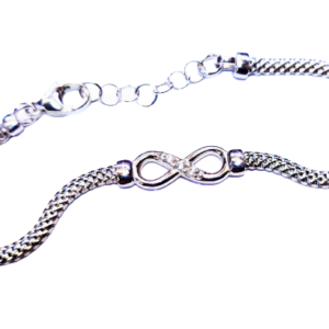 Silver infinity bangle
