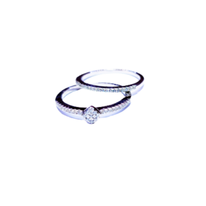 Silver cubic zirconia set of rings