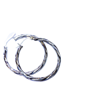 9ct White gold hoop earrings