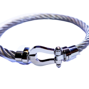 Stainless steel cable anchor clasp bracelet