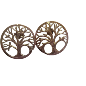 9K yellow gold tree of life earrings