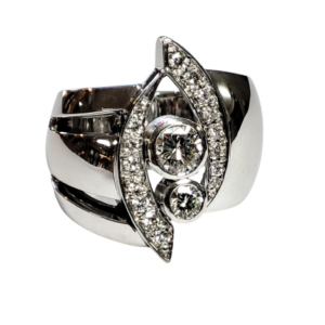 Argentium Silver diamond ring