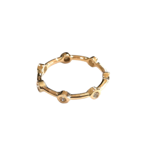 9K yellow gold diamond wedding band