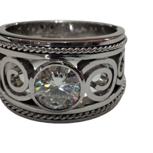 Silver Moissanite Ring