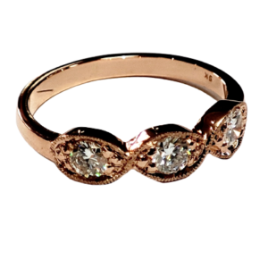 9k Rose gold diamond wedding band