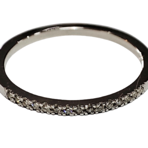 Argentium silver moissanite wedding band