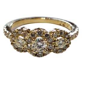 14K Yellow gold diamond ring