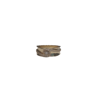 9K yellow gold diamond ring