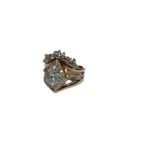 9K Rose gold moissanite engagement ring
